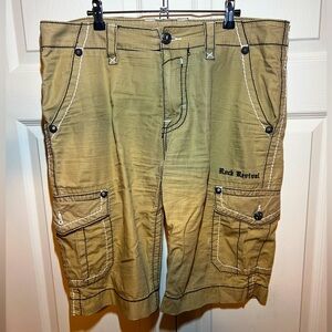 Rock Revival Khaki Cargo Short, 34W